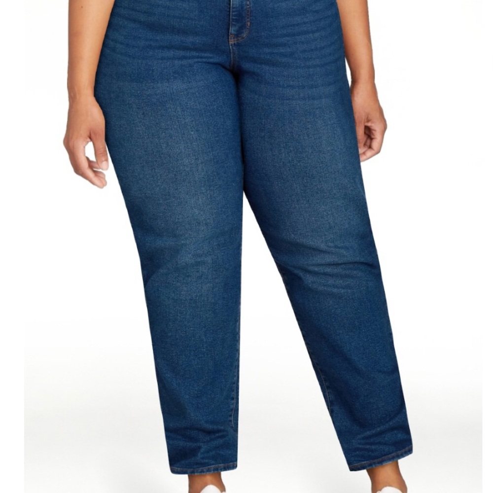 TERRA & SKY Womens Jeans Size 26W Petite High Rise Straight Leg Med Wash New